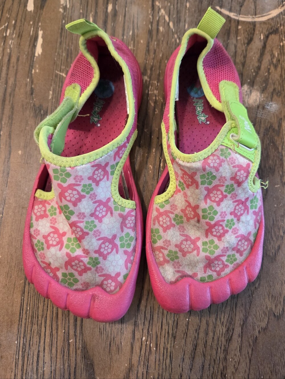 Kids Floral Water Shoes in Pink & Green - Easy Slip-On